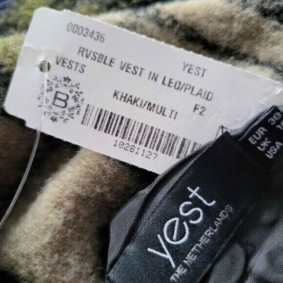 YEST Reversible Leopard / Plaid Vest NWT Sz 12 - Picture 7 of 10